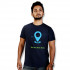 Men Round Neck Blue T-Shirt - GPS